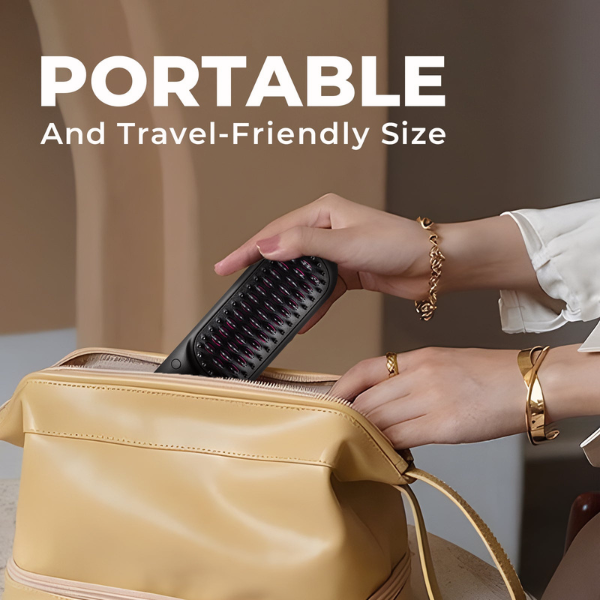 Brosse lissante portable – Lissage rapide, finitions nettes, partout avec vous